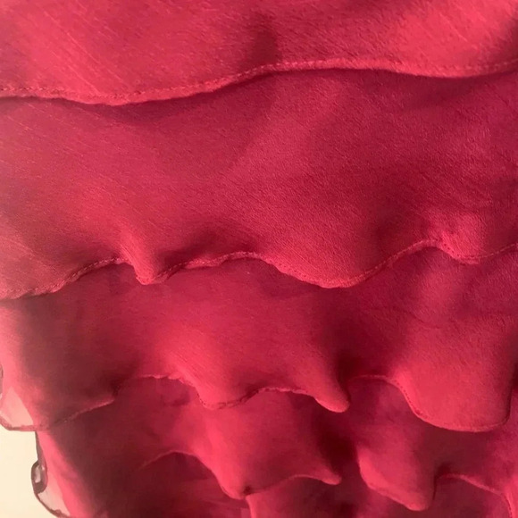 Ignite Tiered Sleeveless Berry Maroon Wine Short Evening Dress Women’s S Small - Picture 4 of 7